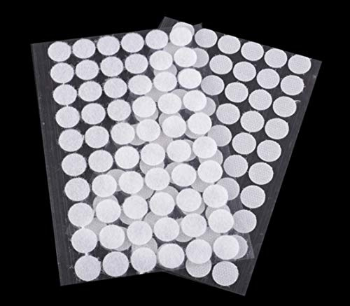 60 Paar Klettpunkte selbstklebend 15 mm Klettverschluss Weiß Haken/Flausch Klettband