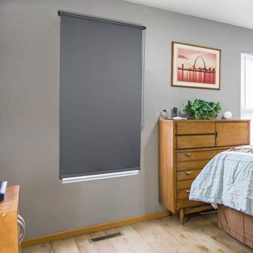 Laneetal Verdunklungsrollo Klemmfix ohne Bohren 90x210cm, Fensterrollo Sonnenschutz, Seitenzugrollo Sichtschutz, Thermorollo für Tür Fenster, Anthrazit