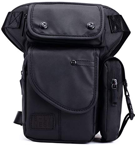 Xieben Oxford Drop Leg Bag Per Uomo Donna Moto Coscia In Vita Pack Marsupio Viaggio Pesca Escursioni A Cavallo In Bicicletta All'aperto Custodia Multifunzionale Nero