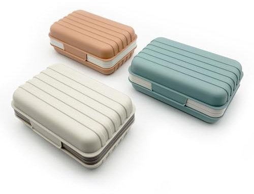 Travel Soap Container, Portable Travel Soap Case, Soap Dish with Lid for Camping, Outdoor, Bathroom, Hiking Traveling (3pcs 3 Color)