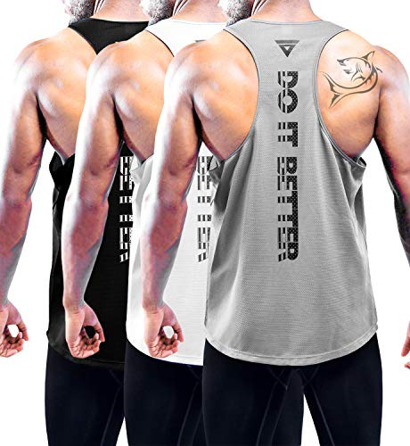 Boyzn 1 or 3er Pack Tank Top Herren, Sommer Ärmelloses T-Shirts Atmungsaktive Muskelshirts Achselshirts, Fitnessstudio Workout Tank Top Sport Unterhemd Gym Bodybuilding Sleeveless T Shirt für Laufen