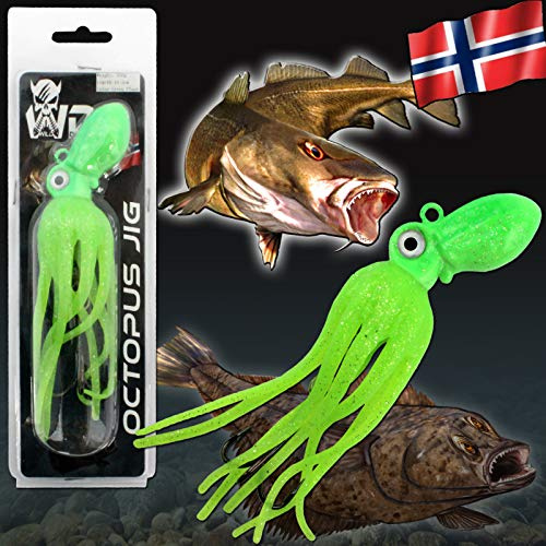 Angel-Berger Wild Devil Baits Octopus Jig Dorsch Heilbutt Seelachs Köder Pilker Meeresangeln Gummifisch