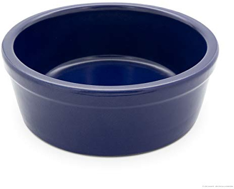 Großer Schwerer Keramik Hundenapf 3,8 Liter – Futternapf Ø 28 cm für Hunde – standfeste Futterschale als Fressnapf oder Wassernapf (Blau)