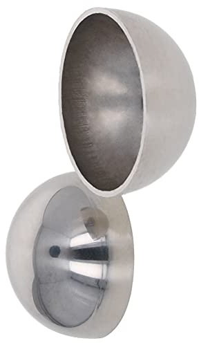Yinpecly 38 mm Durchmesser verdickte Gazing Halbkugel 304 Edelstahl Hohlkugel Spiegelkugel poliert glänzende Dekokugeln für draußen Garten, Silberfarben, 4 Stück