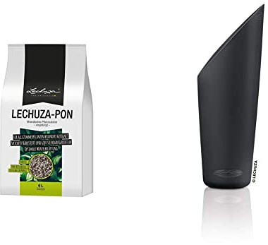 LECHUZA PON 6L Pflanzsubstrat, Neutral & PON-Schütte, Schiefergrau, Kunststoff, Volumen: 0,1 Liter, zur einfachen Befüllung mit Pflanzsubstrat, 19072