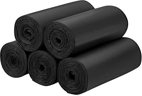 Biologiskt nedbrytbara sopsäckar 100 st, 20 L liten papperskorg för bänkskiva. Aievrgad 5,2 gallon skräp/soppåsar, 100 % återvunnen, tjock, nedbrytbar, komposterbar för mat/hushåll/trädgård-svart