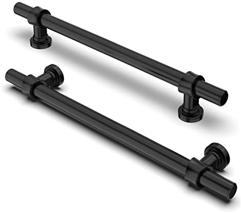 FURNIWARE 10 Stück Möbelgriff, 160mm Bohrlochabstand Möbelgriffe Schrankgriffe Küche Kabinett Griff Verwendet für Türgriff der Badezimmertür Kleiderschrank,Matt Schwarz