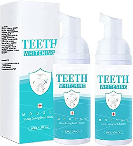 yuyuanDO 50ml Teethaid Mundwasser-Schaumzahncreme, Teethaid Mundspülung-Zahnpasta Whitening, Teeth Whitening Foam Zahnpasta, Natürliche Pfefferminz-Zahnweiß-Zahnpasta Schaum (2 stück)