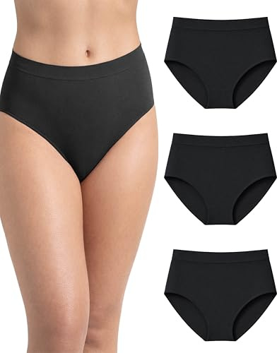Risalti Slip Donna Vita Alta Microfibra Seamless 3Pz - Mutande Donna Senza Cuciture ed Etichette, Elasticizzate, Traspiranti, Intimo Morbido Effetto Seconda Pelle - Made in Italy