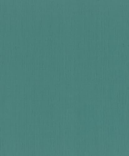 Rasch Carta da parati in tessuto non tessuto petrolio tinta unita struttura effetto lino 746174