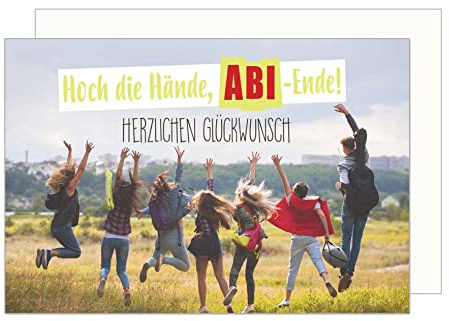 Edition Seidel Premium Glückwunschkarte zum Abitur mit Umschlag. Abiturkarte Grusskarte Billet Karte Abi Prüfung Feier Junge Mädchen (PR124 SW023)