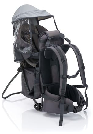 Fillikid Rückentrage Explorer Elite Exklusiv | Kindertrage für Wandern & Reise | Babytragerucksack mit Sonnenschutz & großen Staufächern | Kinderkraxe Baby-Carrier Tragesitz bis 20 kg