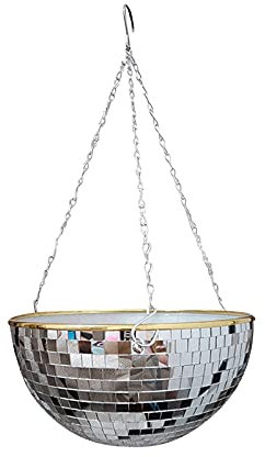 Hanging Planters Disco Ball Hanging Planter Globe Shape Wall Vase Flower Planter Pots with Metal Chain Home Decor Plants Container Room decoration Hanging Basket for Plants (Color : 25cm)
