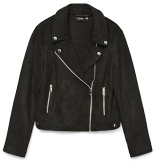 VERO MODA Vmjose - Giacca da donna in finta pelle scamosciata Noos, Nero, L