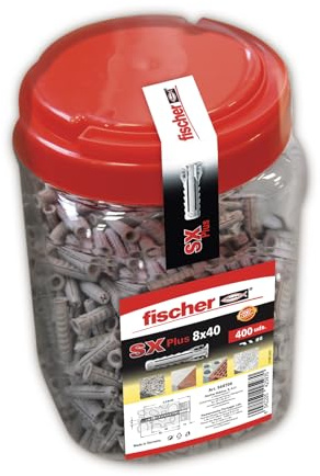 fischer 568706 - Chevilles murales pour béton SX Plus 8 x 40, pour fixer des lampes, tableaux, climatiseurs (Box 400 unités)