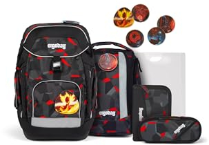 ergobag Maxi Set 6-teilig, ergonomischer Schulrucksack, Schulranzen, Vorgänger-Kollektion, Grundschule, ideal für große Kinder ab der 1. Klasse