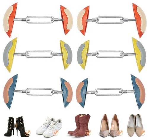 Qixuer 3-Paare Verstellbare Schuhspanner,Schuhweiter Schuhdehner,Schuhweiter Verstellbar, 7-12 cm Drückende Schuhe Weiten, TPR Schuhstütze, für Lederschuhe, Stiefel, High Heels, Sportschuhe
