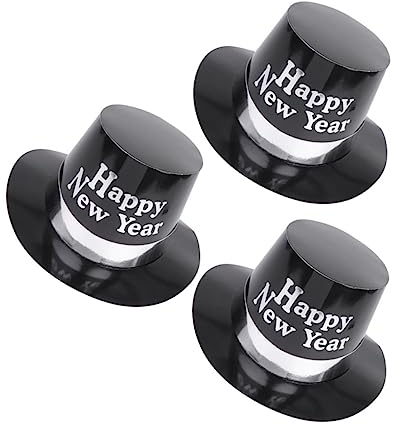 ABOOFAN Verschönern Sie Ihre Silvesterfeier Mit 3 Briefpapier-hüten Weißer Schriftzug Festliches Party-accessoire