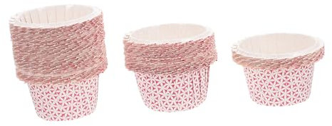 Garneck 100 Stk Kuchen Tassen backformen backform stollen Parfaitbecher Mini-Muffin-Backform Papierbecher DIY-Backbecher Backwerkzeug Mittel Pappbecher Backutensilien Pergamentpapier Rosa