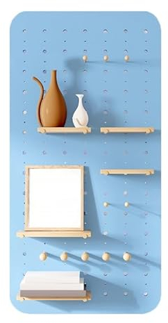 PFCDZDU Stecktafel Wand Veranstalter, Wandsteuerung Anzeige Steckbretter Bausatz Für Wohnung Wohnzimmer Büro, Modular Lagerung System Panels Mit Haken Lagerung Bretter(Farbe:Blau,Größe:23.7x47.3in)
