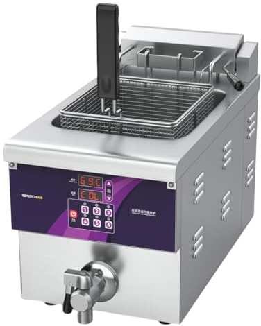 LFfwynog Freidora eléctrica, freidora Comercial freidora de Aceite de Acero Inoxidable Espesado con Temperatura Constante automática Limpieza rápida Desmontable