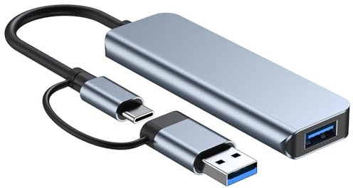 Hub USB C de aluminio con múltiples interfaces, hub de conectores USB C de alto rendimiento con puerto USB empresarial
