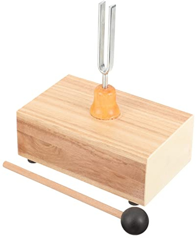 TOVINANNA Große Stimmgabel Holzsockel Für Physikalische Experimente Resonanzinstrument Und Akustik-experiment-drehgabel Inklusive Mallet Für Klare Klangfarbe