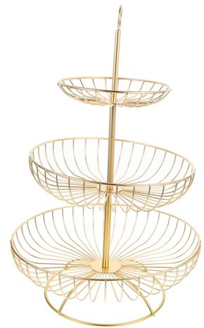 Alipis Metal Fruit Basket Iron Wire Kitchen Storage Stand Fruit Vegetable Holder for Kitchen Counter