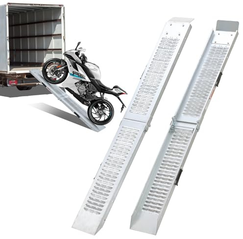 Hebitod Lot de 2 rampes de chargement pliables pour voiture, 400 kg, max. pour remorque, moto, tondeuse, tracteur à gazon, 190 x 22,5 x 4,5 cm