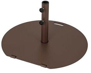 GOPLUS Pied de Parasol 23KG, Support de Parasol en Métal avec 2 Roues, 2 Boutons de Serrage, Poignée de Transport, Base Ronde de Parasol Exterieur de 38/48mm pour Piscine, Balcon