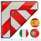 KBIBCK Cartello Carichi Sporgenti Omologato, 50 x 50 cm Segnale di Avvertimento Riflettente in Alluminio, Pannello di Avvertimento 2 in 1 con 4 Cinghie di Fissaggio per Auto Portabici Rimorchio Camper