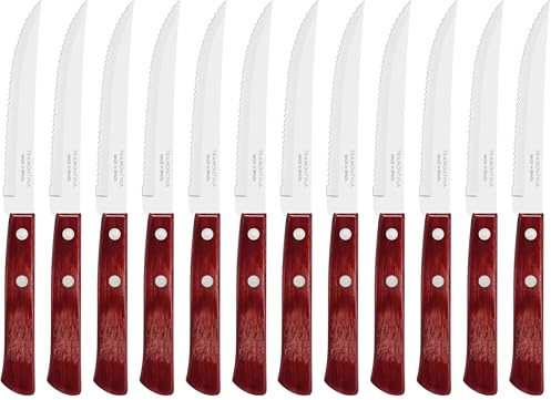 Tramontina Steakmesser 21 cm im 6-er Set, edles Steakbesteck aus rostfreiem Edelstahl (Packung mit 2)