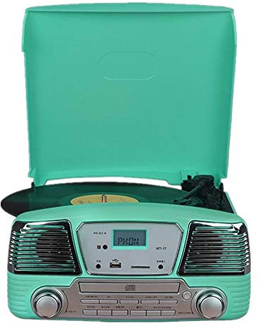 ZJFHEYUO Record Players HIFI Player With Dust Cover Can Connect Bluetooth Vinyl Gramophone Retro Vinyl Record Player CD Player