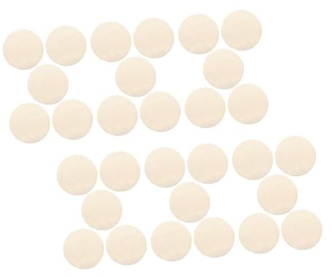HONITANO 30 Pièces Lot de Éponges Rondes Loofah Naturel pour Exfoliation Visage et Corps Nettoyage Doux pour Bain et Vaisselle Accessoires de Soin Hygiéniques et Hommes Beige