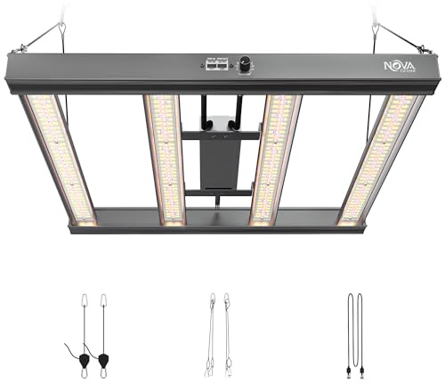 NovaGrove Lampe pour Plantes LED à Spectre Complet IR, Lampe de Culture pour Growbox, Grow Light avec Dimmable & Daisy Chain (240W)