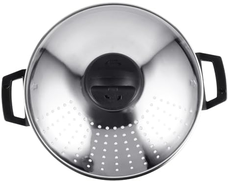 SAFIGLE Olla Para Cocinar Fideos De Acero Inoxidable 24 Cm Antiadherente Ligera Portátil Para Estufa Multifuncional Para Sopa y Pasta