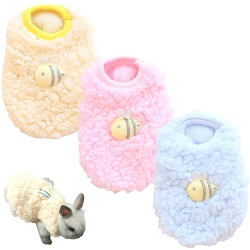 3-teiliger Hundepullover für kleine Hunde, Warmer Winterpullover aus Korallenfleece für kleine Hunde mit niedlichem Bienenmuster, Chihuahua-Kleidung für Mini-Neugeborene, zusätzliche, XXS-Pullo