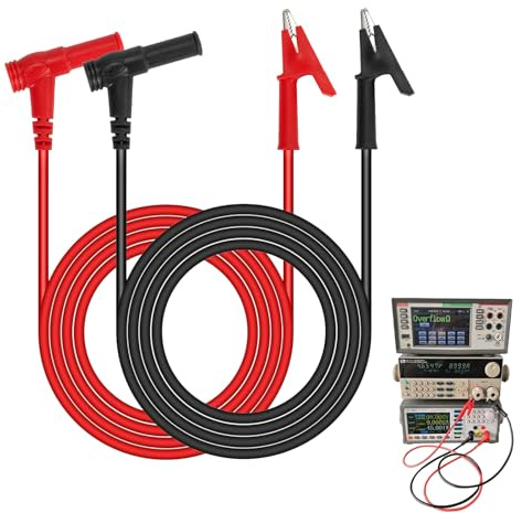 2 Stück Krokodilklemmen mit Kabel Multimeter Messleitungen Kit Krokodilklemme 10A Messspitzen für Multimete 3.3ft/1m 4mm Bananenstecker zu Krokodilklemme Test Kabel Messspitzen Set