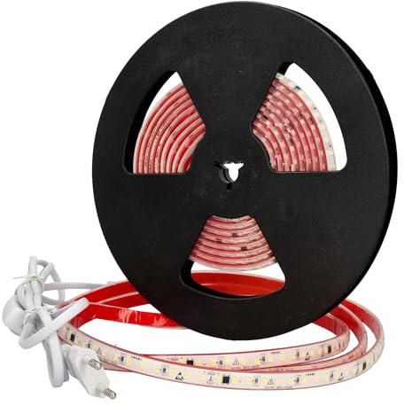 Jandei - Tira Led 220V Autorrectificada, 10W 600 LEDs, Ancho 8mm, Cortable y Adhesiva, Conector 2m. IP65 para Iluminación y Decoración Exterior - Rollo 5m (4200K)
