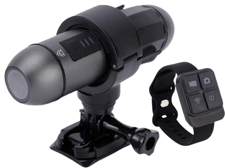 Lazmin112 4K Wifi Bike Motorcycle Helmet Camera, 170° Wide Angle, Front Rear Dual Lens, Ip66 Water Proof, Anti Shake, Action Camera, With Bluetooth Control Bracelet, Loop Recording
