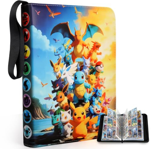 Karten Sammelalbum, Sammelkarten Album, 9 Taschen Kartenmappe, 50 Seiten 900 Card Kapazität, Tragbar Wasserdicht Card Binder, Karten Album, Sammelkarten Ordner, Sammelheft, Geschenk für Sammler (900)