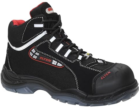 ELTEN Säkerhetsskor SANDER Pro ESD S3, herr, textil, plastmössa (lättare än stålhätta), lätta, sportiga, svart/röd, storlek: 46