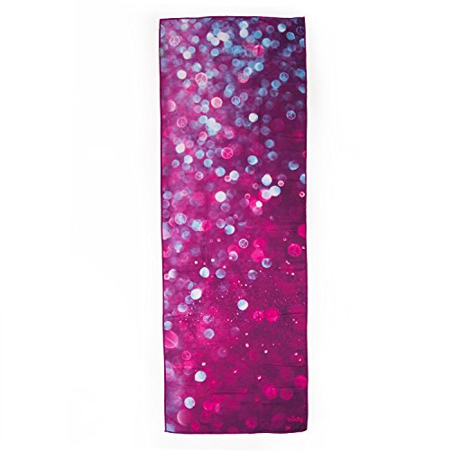Bodhi Grip² Yoga Handtuch | Yogatuch mit Antirutsch Noppen | Rutschfestes Mikrofasertuch | Hot Yoga Towel | Antibakterielle Yogamattenauflage | Trainings-Handtuch | lila-aubergine/Drops of Peace