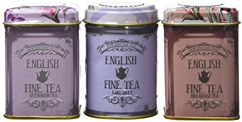 New English Teas English Fine Tea Mini Tin Triple Gift Pack (Pack of 2)