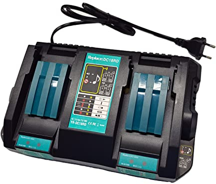 DC18RD 4A 7.2~18V Schnellladegerät für Makita BL1830 BL1840 BL1850 BL1815 194204-5 194205-3 Ersatzakku für DC18RC DC18RD Ladegerät mit LED Anzeige