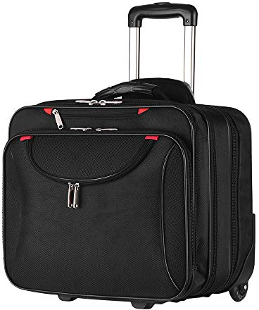 AirTraveler Rolling Aktentasche Rolling Laptop Tasche Computer Case mit Rollen Spinner Mobile Büro Carry On Gepäck für 14,1 Zoll Business Notebook für Damen und Herren