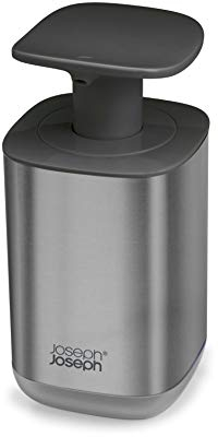 Joseph Joseph Hygienic Easy-Push Soap Dispenser with Wide Pump, Stainless Steel, 12