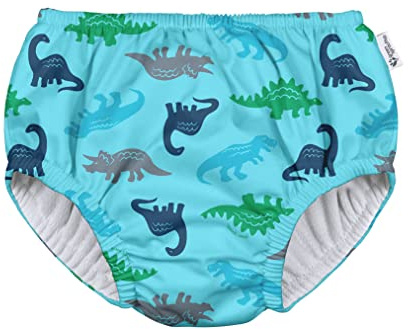 green sprouts baby boys Reusable and Toddler Swim Diaper, Aqua Simple Dino, 18 Month US