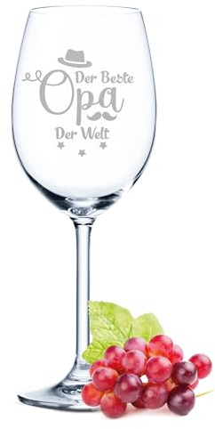 GRAVURZEILE Leonardo Weinglas mit Gravur - Der Beste Opa der Welt - Opa Geschenk als Geburtstagsgeschenk - Großvater Geschenkidee zum Vatertag