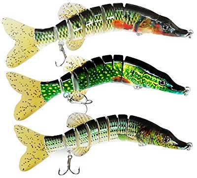 ODS Pike Lures Lifelike Sinking Jointed Swimbait with Fishing Hooks Freshwater and Saltwater